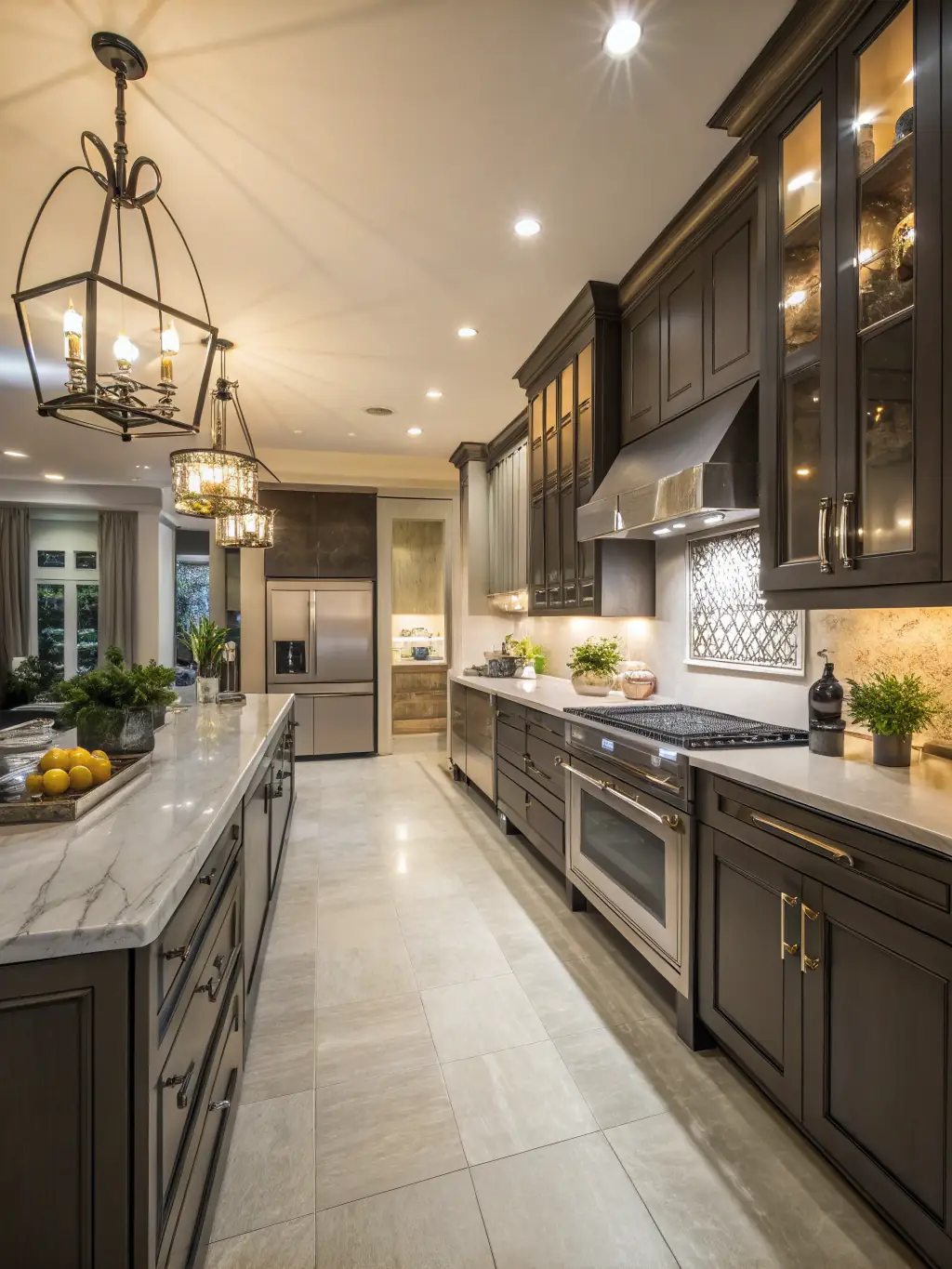 A high-quality photograph showcasing a recently completed kitchen renovation project by Brasswing Construction, featuring modern appliances, custom cabinetry, and elegant countertops.